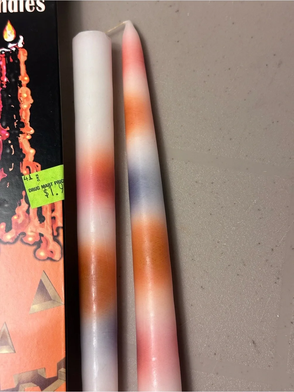 Halloween ColorDrip Candles - Orange, Purple & White -